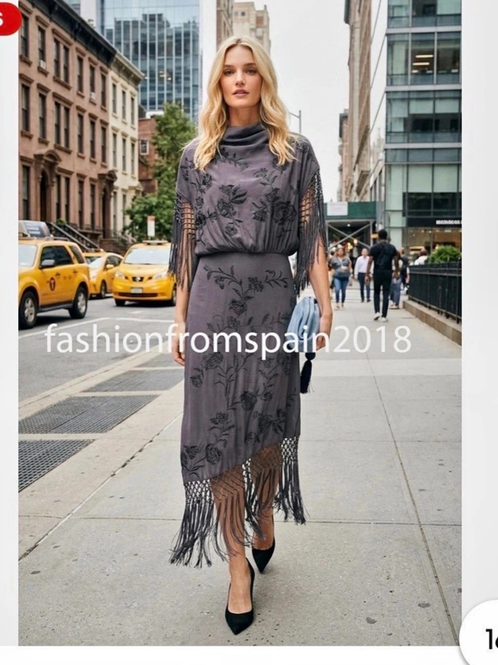 Zara ZW Collection Embroidered Fringe Dress Purple Medium